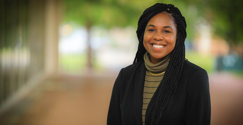 Oklahoma State University teaching associate Courtney Brown is bolstering the strength of the next generation of Black agriculturalists. (Photo by Todd Johnson, OSU Agricultural Communications Services)