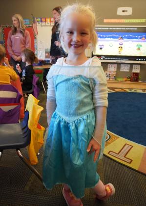 Pre-k student Caroline Kubala dressed as Elsa