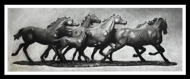 Photo Credit Jeff Shoemake, artist, charcoal rendering of ‘Valley of the Horse’