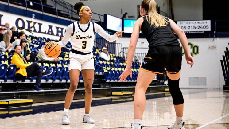 UCO's LaKysia Johnson in the team's 84-66 loss to Fort Hays State. Photo courtesy of UCO athletics.